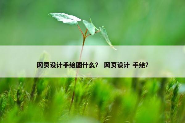 网页设计手绘图什么？ 网页设计 手绘？