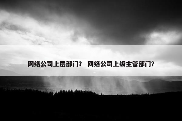 网络公司上层部门？ 网络公司上级主管部门？