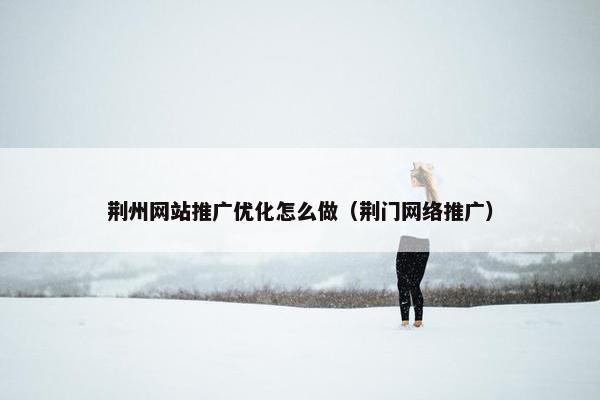 荆州网站推广优化怎么做（荆门网络推广）