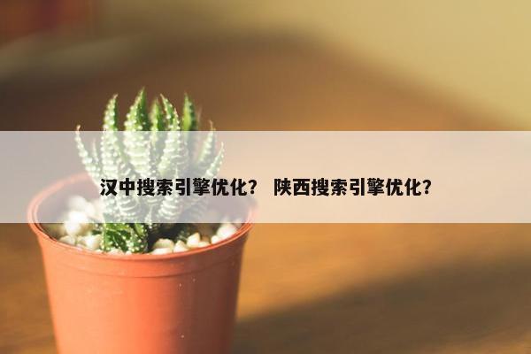 汉中搜索引擎优化？ 陕西搜索引擎优化？