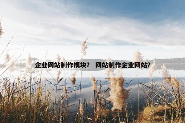 企业网站制作模块？ 网站制作企业网站？