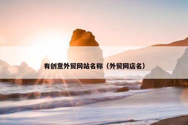 有创意外贸网站名称（外贸网店名）