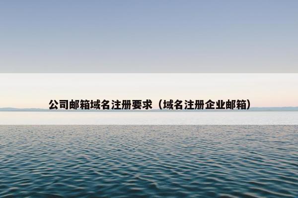 公司邮箱域名注册要求（域名注册企业邮箱）