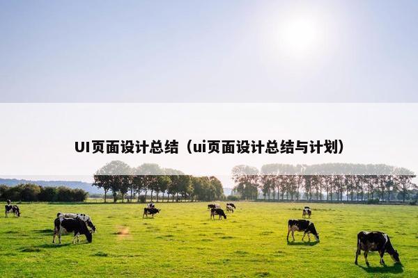 UI页面设计总结（ui页面设计总结与计划）