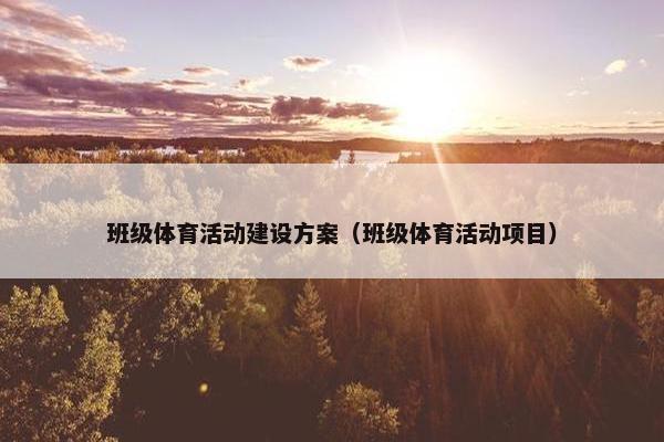 班级体育活动建设方案（班级体育活动项目）