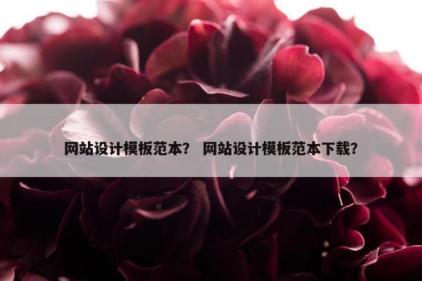 网站设计模板范本？ 网站设计模板范本下载？