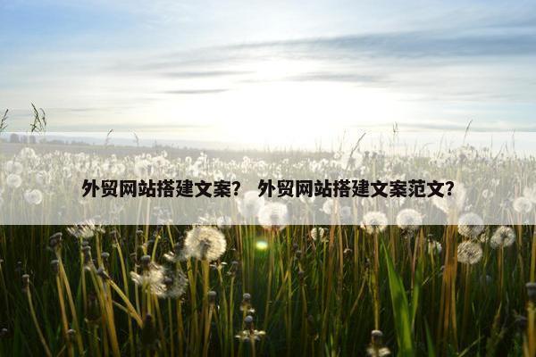 外贸网站搭建文案？ 外贸网站搭建文案范文？