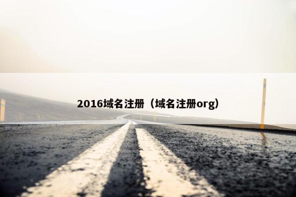 2016域名注册（域名注册org）
