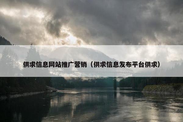 供求信息网站推广营销（供求信息发布平台供求）