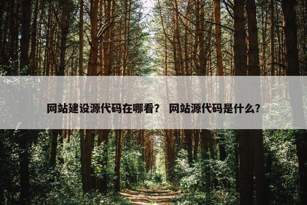 网站建设源代码在哪看？ 网站源代码是什么？