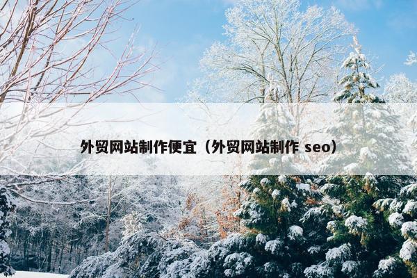 外贸网站制作便宜（外贸网站制作 seo）