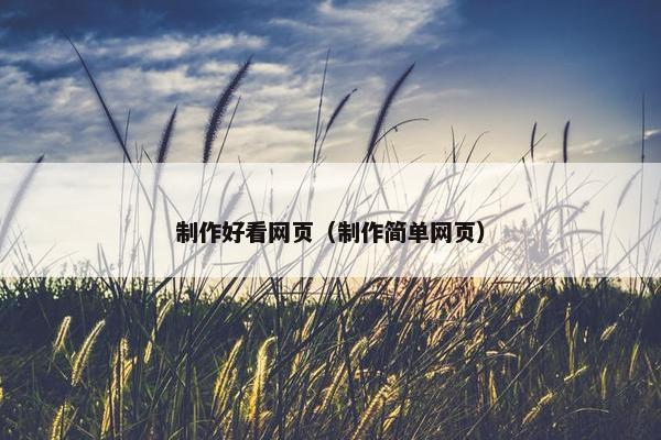 制作好看网页（制作简单网页）