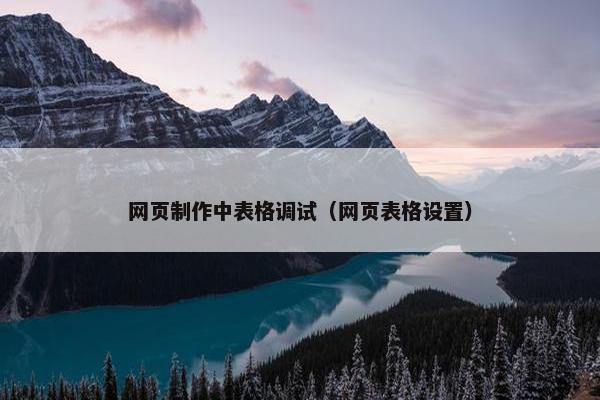网页制作中表格调试（网页表格设置）