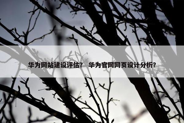 华为网站建设评估？ 华为官网网页设计分析？
