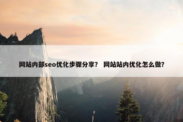 网站内部seo优化步骤分享？ 网站站内优化怎么做？
