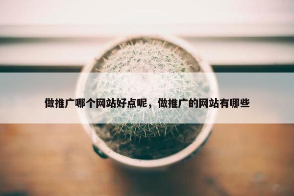 做推广哪个网站好点呢，做推广的网站有哪些