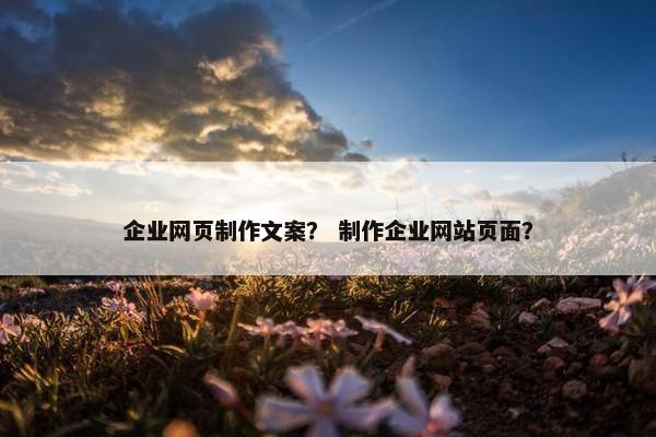 企业网页制作文案？ 制作企业网站页面？