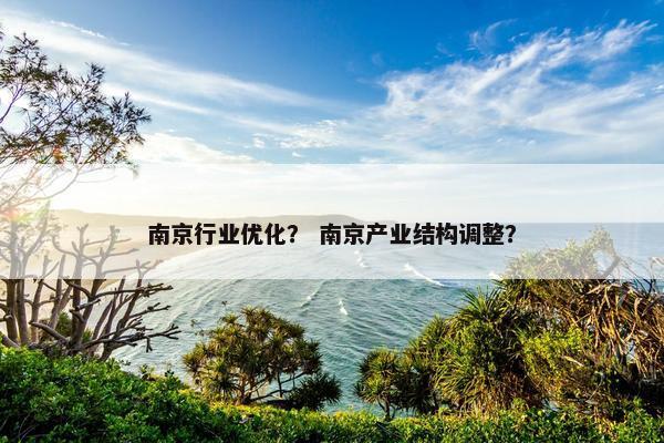 南京行业优化？ 南京产业结构调整？