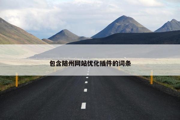 包含随州网站优化插件的词条