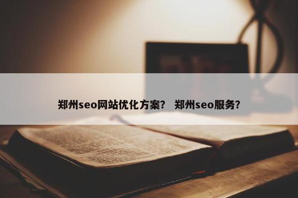 郑州seo网站优化方案？ 郑州seo服务？