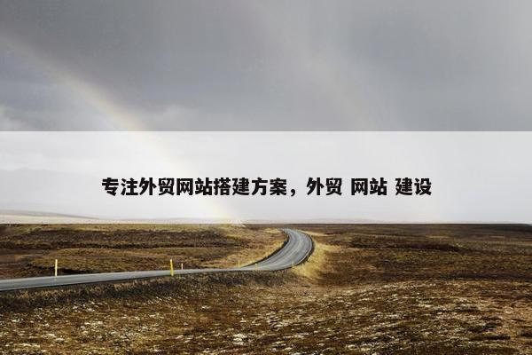 专注外贸网站搭建方案，外贸 网站 建设