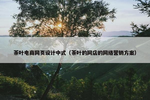 茶叶电商网页设计中式（茶叶的网店的网络营销方案）