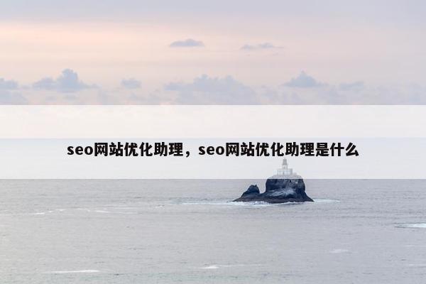 seo网站优化助理，seo网站优化助理是什么