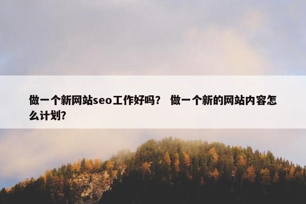 做一个新网站seo工作好吗？ 做一个新的网站内容怎么计划？
