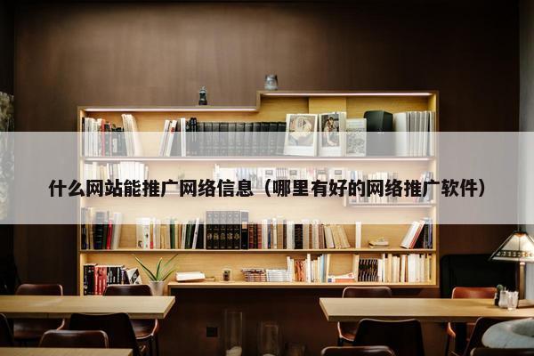 什么网站能推广网络信息（哪里有好的网络推广软件）