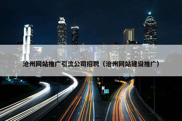 沧州网站推广引流公司招聘（沧州网站建设推广）