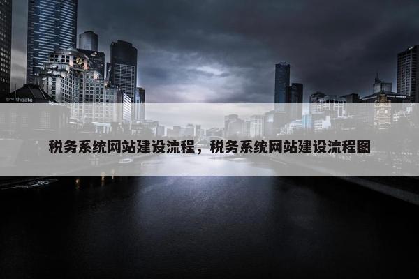 税务系统网站建设流程，税务系统网站建设流程图