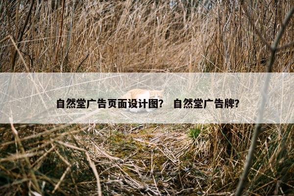 自然堂广告页面设计图？ 自然堂广告牌？