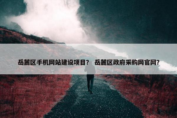 岳麓区手机网站建设项目？ 岳麓区政府采购网官网？