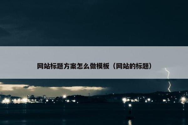网站标题方案怎么做模板（网站的标题）