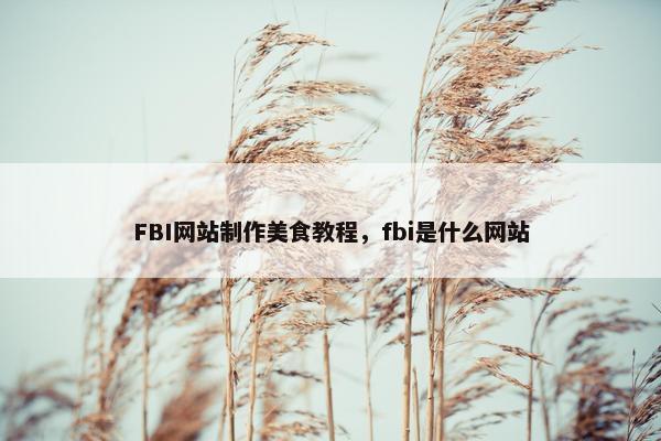 FBI网站制作美食教程，fbi是什么网站