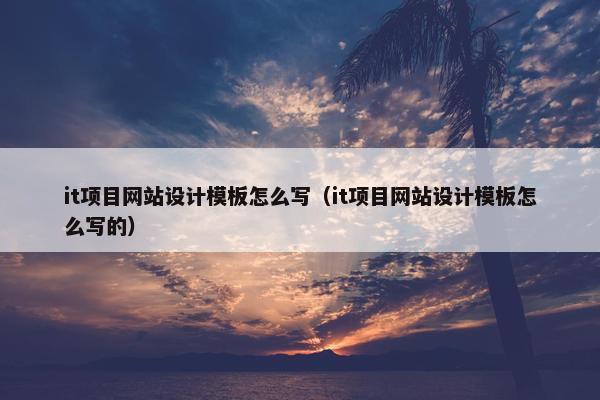 it项目网站设计模板怎么写（it项目网站设计模板怎么写的）