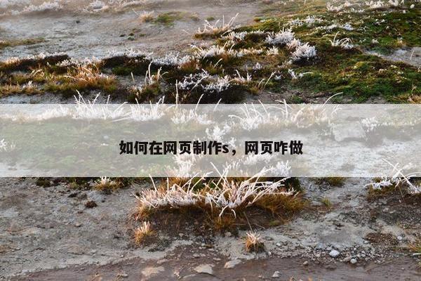 如何在网页制作s，网页咋做