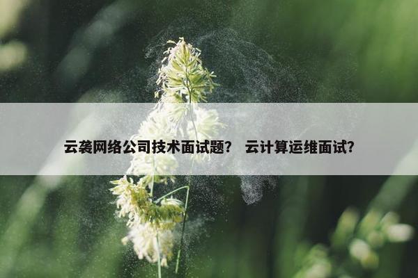 云袭网络公司技术面试题？ 云计算运维面试？