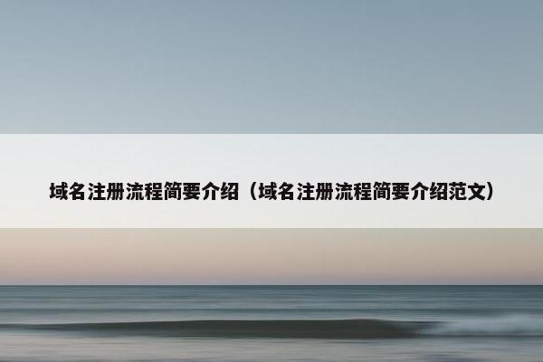域名注册流程简要介绍（域名注册流程简要介绍范文）