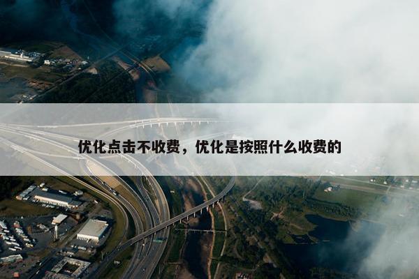 优化点击不收费，优化是按照什么收费的