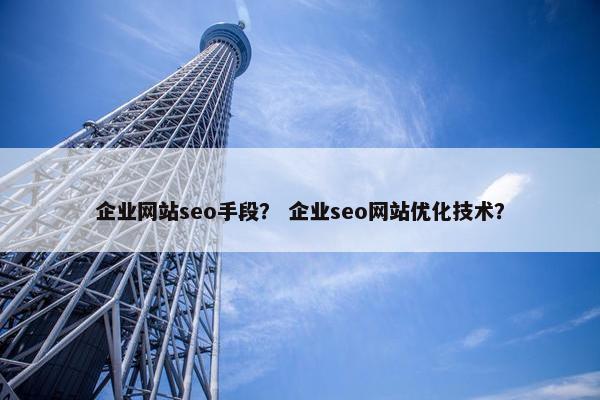 企业网站seo手段？ 企业seo网站优化技术？