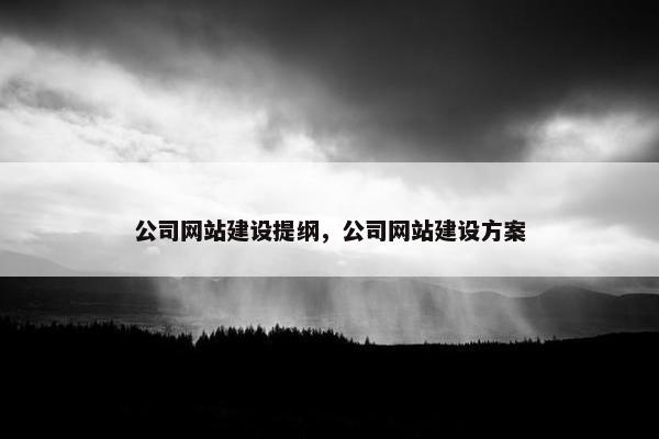 公司网站建设提纲，公司网站建设方案