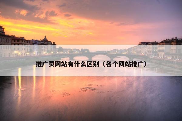 推广页网站有什么区别（各个网站推广）