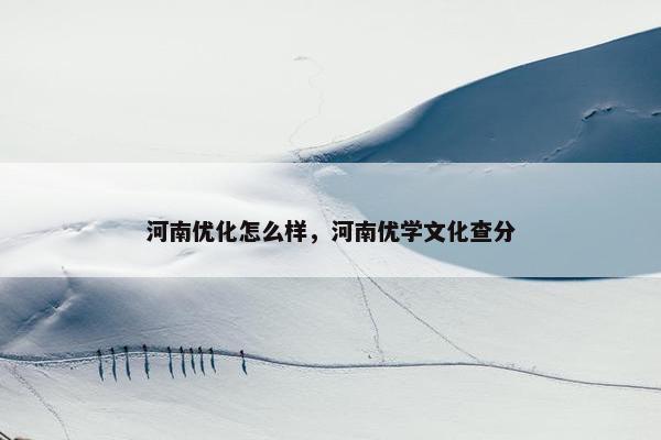 河南优化怎么样，河南优学文化查分