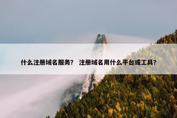 什么注册域名服务？ 注册域名用什么平台或工具？