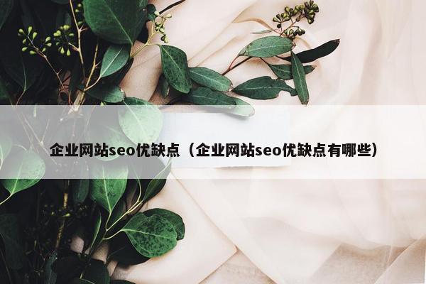 企业网站seo优缺点（企业网站seo优缺点有哪些）
