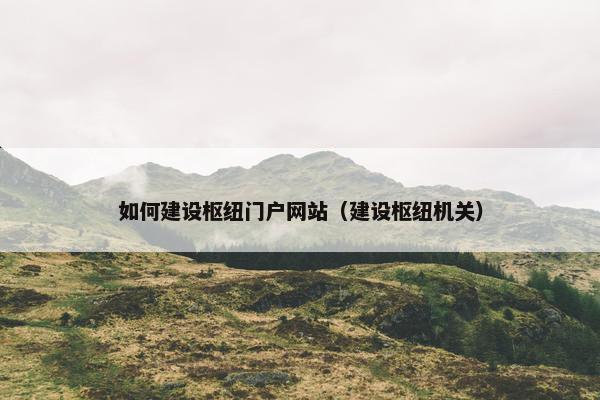 如何建设枢纽门户网站（建设枢纽机关）