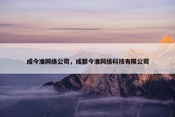 成今准网络公司，成都今准网络科技有限公司