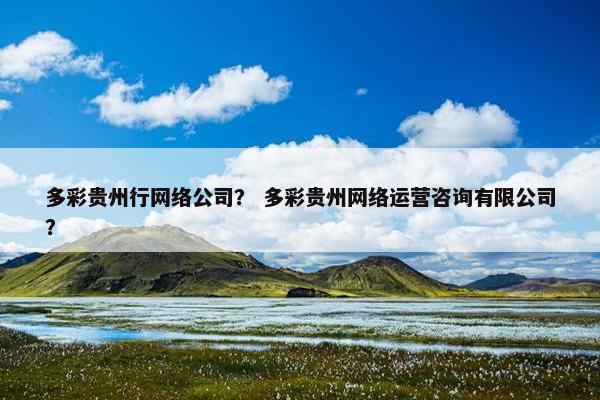 多彩贵州行网络公司？ 多彩贵州网络运营咨询有限公司？