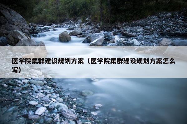 医学院集群建设规划方案（医学院集群建设规划方案怎么写）